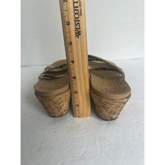 Crocs Leigh Platform Wedge Strappy Slide On Sandals Size 9 - Picture 7 of 9